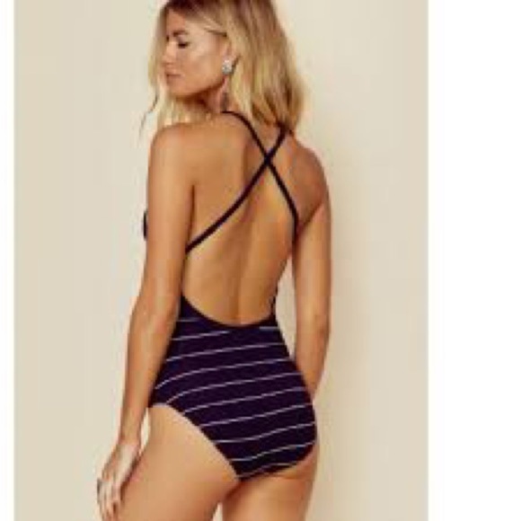 Revolve Capulet Scoop Back Striped Bodysuit NWT L - Picture 2 of 8